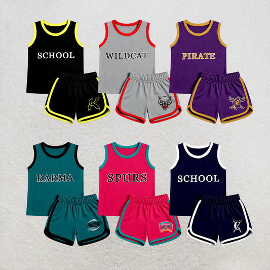 custom moq 5 mix size MSD072208 Baby Toddler Summer Casual Sleeveless Top Shorts Team Set
