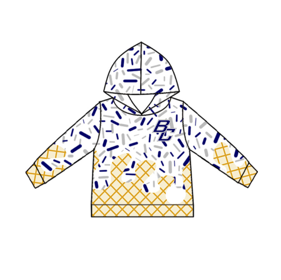 Custom moq 5 mix size milk silk baby girls clothes team bow blue hooded long sleeve tops and shorts-25.7.19