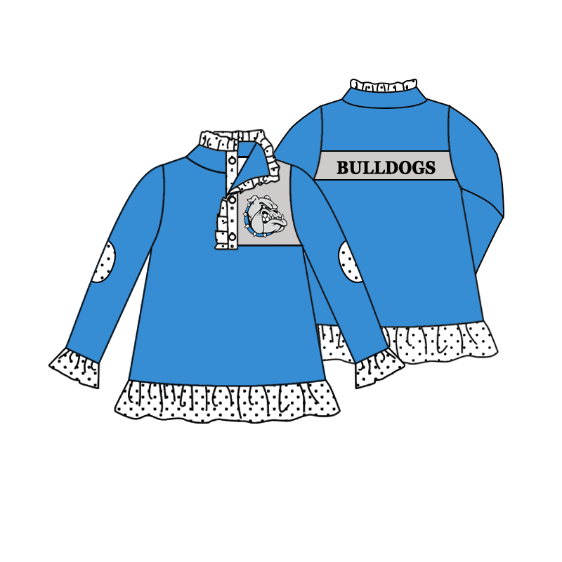 custom moq 5 mix size MSD070802 Baby Girls Casual  Long Sleeve Zip Up Pullover Jackets Team Tops