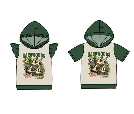 4.23 custom each style moq 5eta 4-6week Sibling Sister duck green baby boy top and girl top match family design