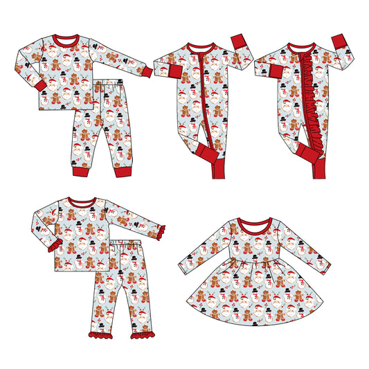 25.5.7 custom each style moq 5eta 4-6week Sibling Sisters Christmas baby girl long sleeve pants sets 1 and sets 2 and dress and romper 1 and romper 2 match family design