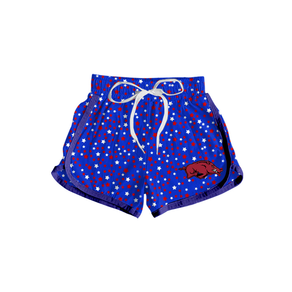 Custom summer teams baby girls clothes team blue hooded long sleeve tops and dress and skirts and shorts 1 and shorts 2-25.5.8