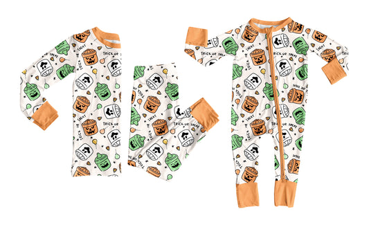 25.8.11 custom each style moq 5eta 4-6week Sibling Sister halloween baby boy long sleeve pants sets and rompers match family design