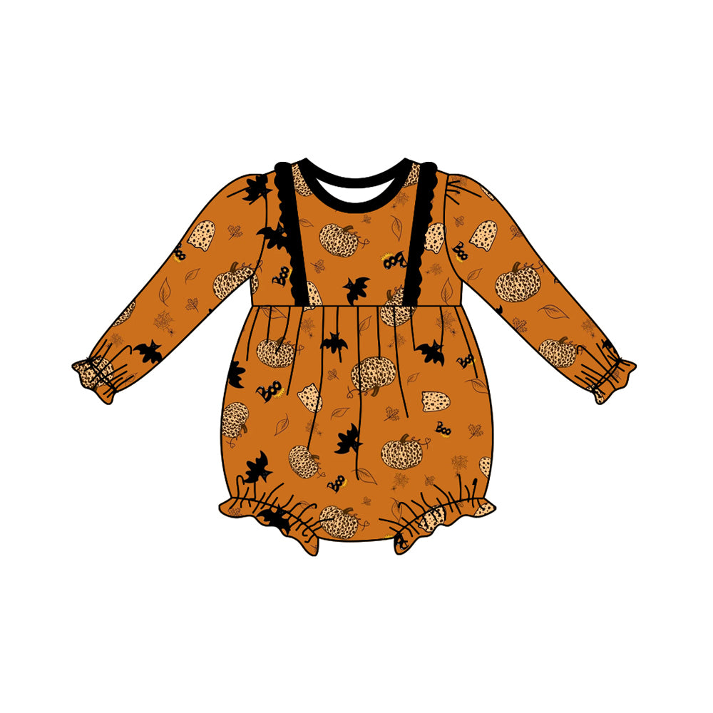 6.3 custom each style moq 5eta 4-6week Sibling Sister Pumpkin brown baby girls outfits and dress and baby romper match family design