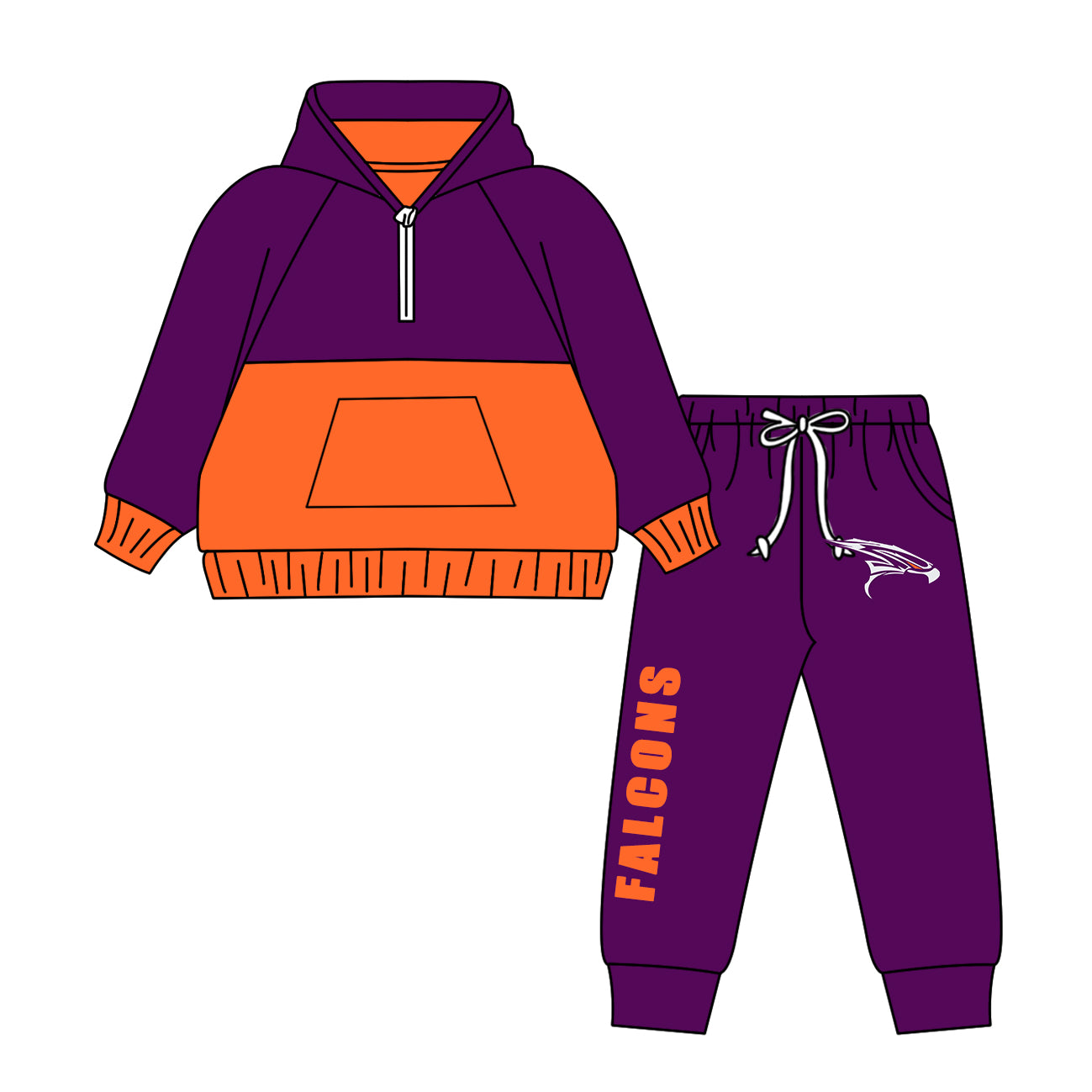 Custom moq 5 mix size milk silk summer teams baby girls clothes bow purple hooded long sleeve pants sets and boy sets and dress and hooded top and pant-25.8.15