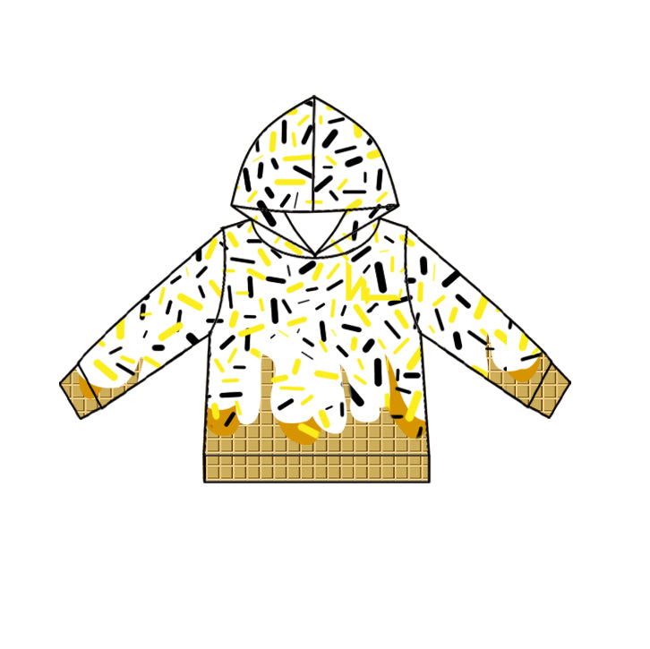 Custom moq 5 mix size milk silk baby girls clothes team bow yellow hooded long sleeve tops and shorts-25.7.18
