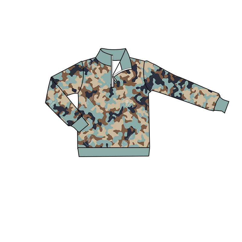 7.10 custom each style moq 5 eta 4-6week baby boys clothes camouflage long sleeve top