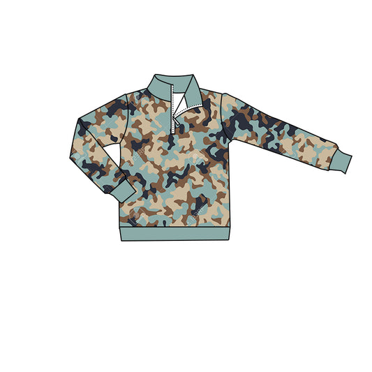 7.10 custom each style moq 5 eta 4-6week baby boys clothes camouflage long sleeve top