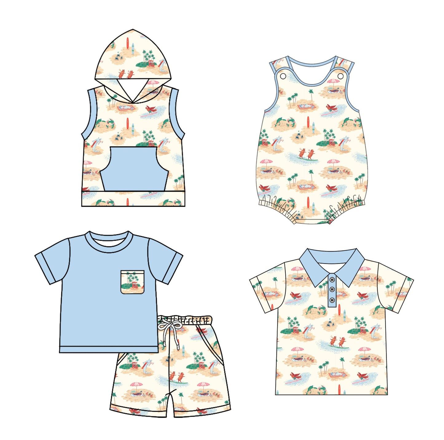 2.14 custom each style moq 5eta 4-6week Sibling Sister baby girl sets and boy rompers 1 and romper 2 and top match family design