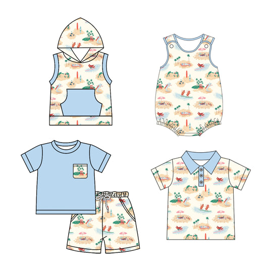 2.14 custom each style moq 5eta 4-6week Sibling Sister baby girl sets and boy rompers 1 and romper 2 and top match family design