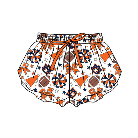 Custom moq 5 mix size milk silk summer teams Baby Girls Orange Bows Yoga Active Ruffle Shorts Bottom for Kids