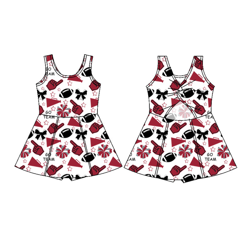 Custom moq 5 each style summer teams baby girls clothes team hooded long sleeve tops and short sleeve top and dress and shorts-25.6.12