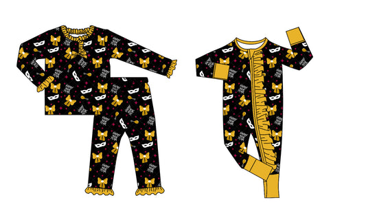 25.8.28 custom each style moq 5eta 4-6week Sibling Sisters happy new year bow baby girl clothes long sleeve pants sets and romper match family design