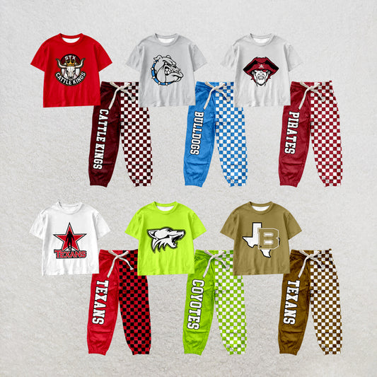 custom moq 5 mix size MSD070808 Baby Boys Short Sleeve Shirt Top Checked Long Pants Casual Set
