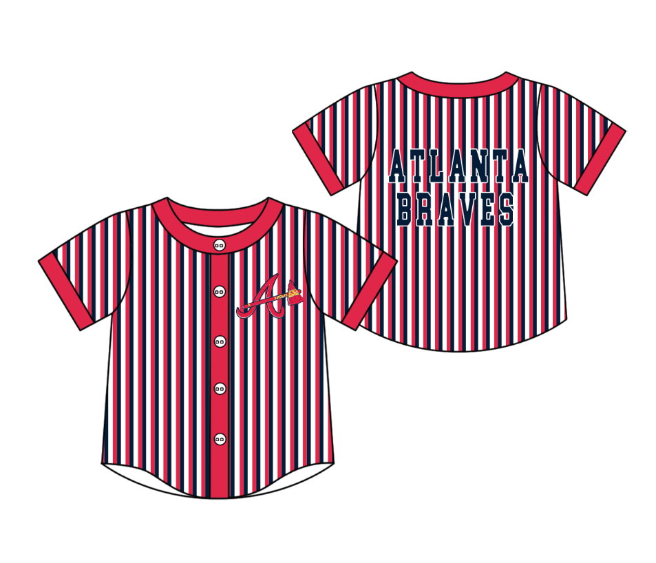 Custom moq 5 mix size milk silk summer teams Red Striped Short-Sleeved Button-Down Shirt for Baby Boy Outfit