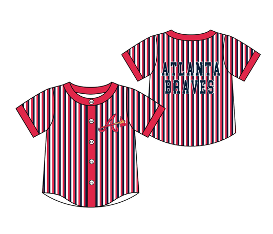 Custom moq 5 mix size milk silk summer teams Red Striped Short-Sleeved Button-Down Shirt for Baby Boy Outfit