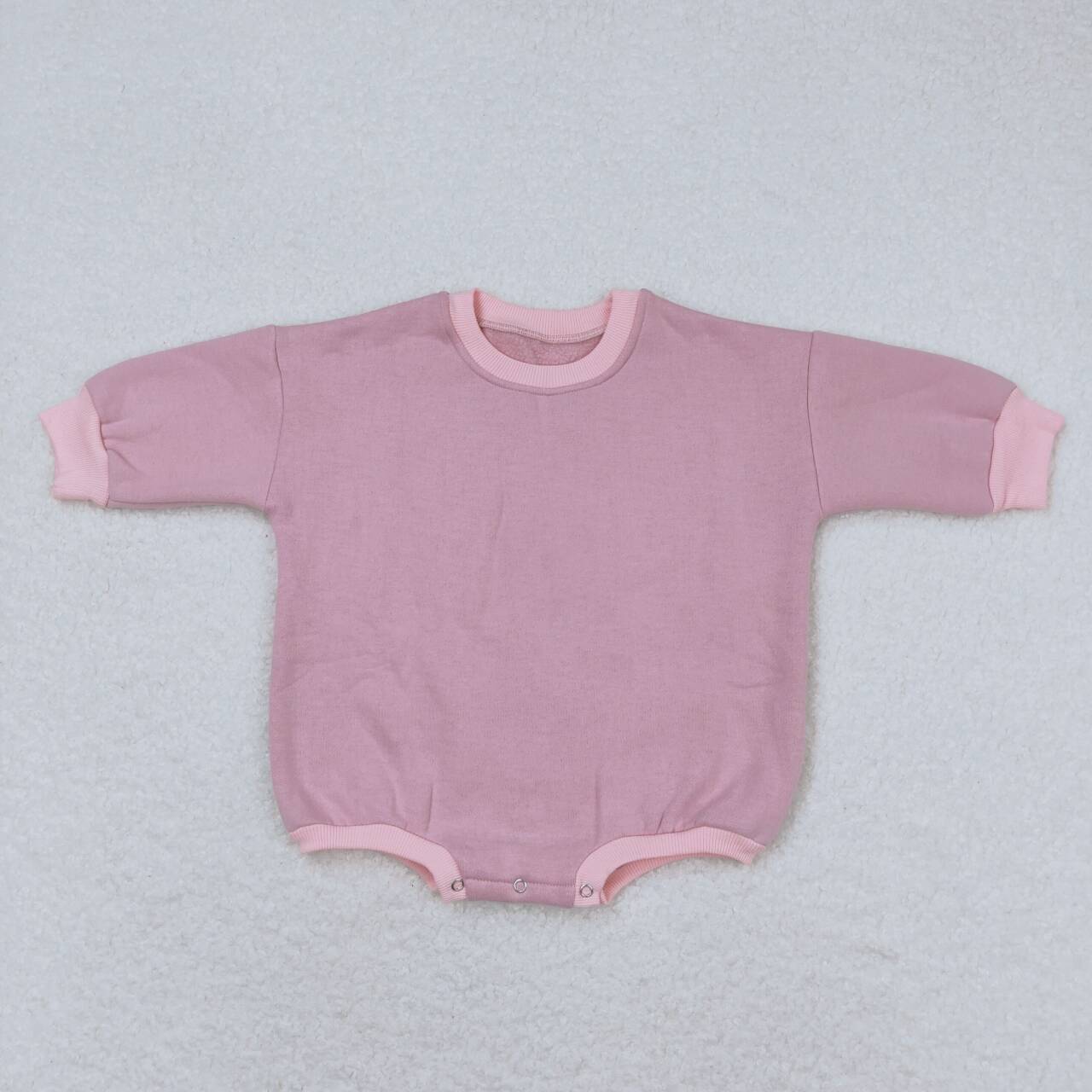 RTSLR0951Plush pink purple sweatshirt long sleeve jumpsuit