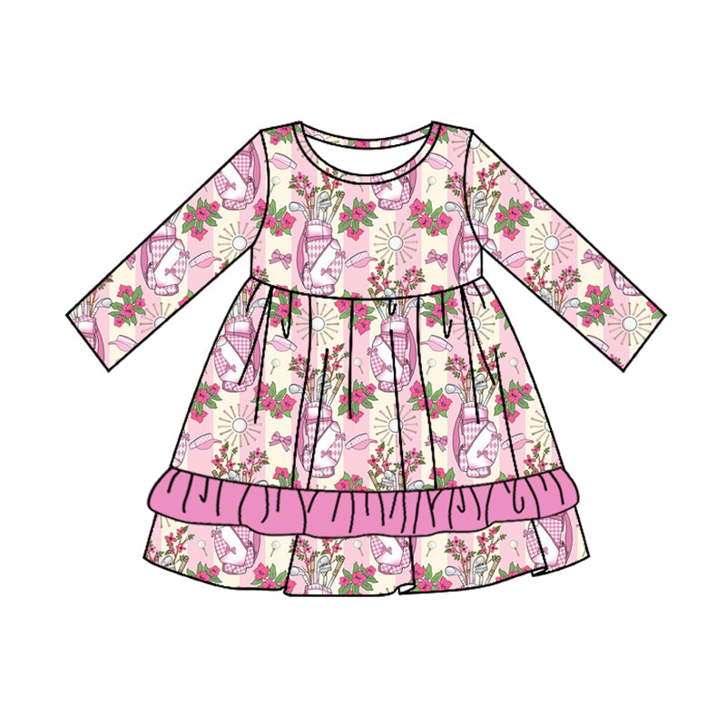 8.9 custom each style moq 5eta 4-6week Sibling Sister floral pink baby girl sets and dress and rompers match family design