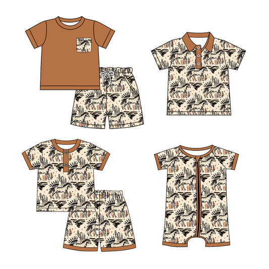 12.25 custom each style moq 5eta 4-6week Sibling Sister catcus baby girl sets 1 and sets 2 and boy rompers and top match family design