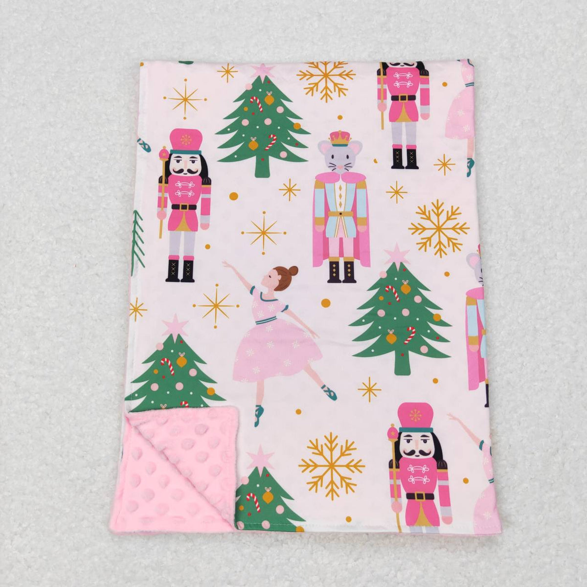 BL0086 kids Pink and White Baby Blanket