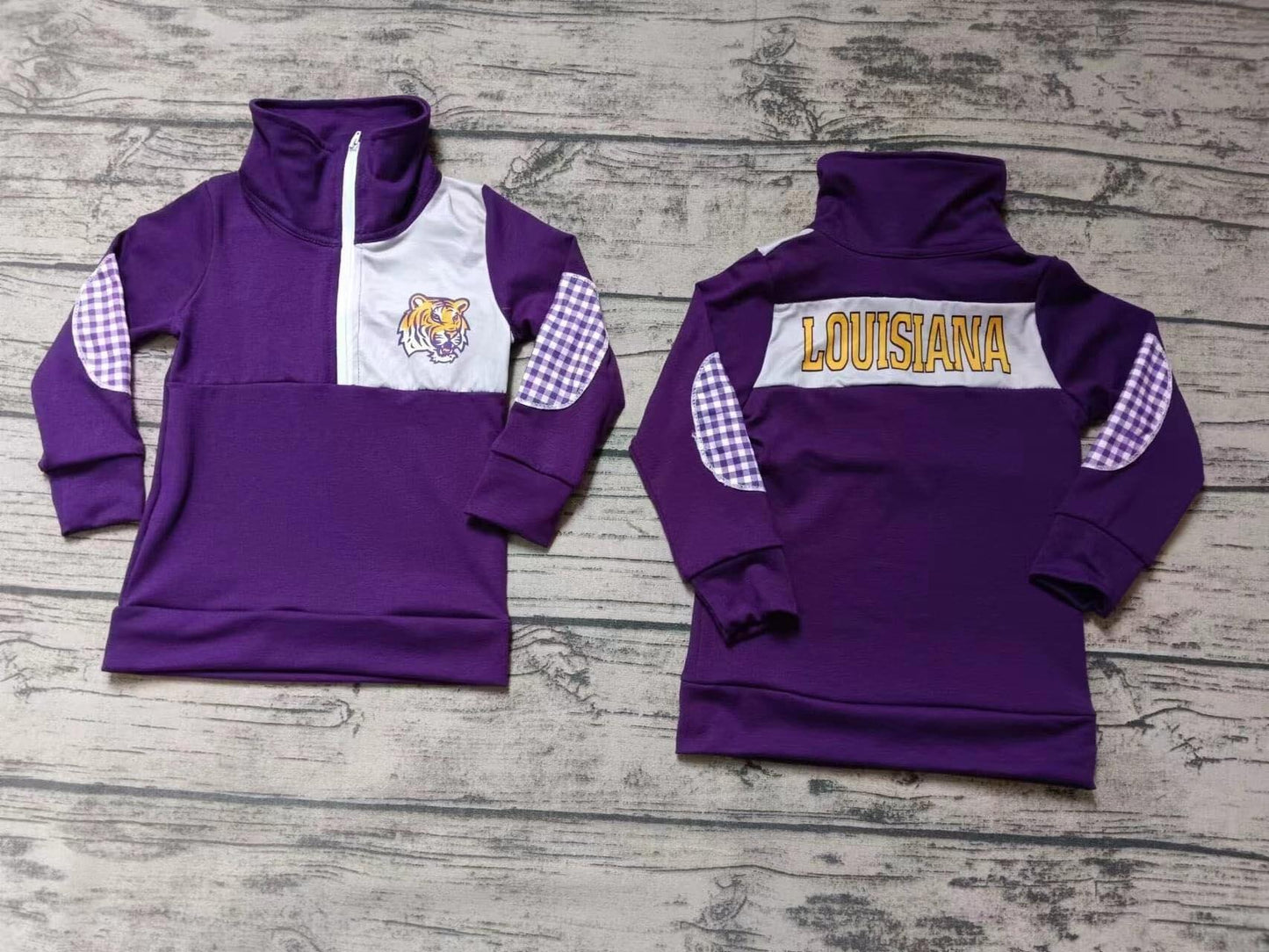 Boys purple long sleeve louisiana top moq 5