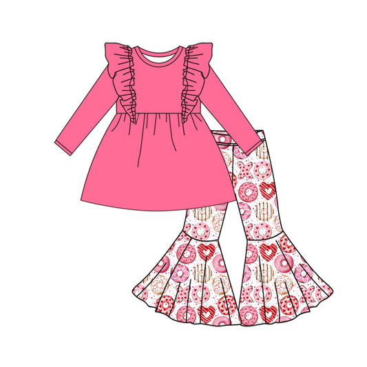 9.24 custom each style moq 5eta 4-6week baby girls clothes XOXO love pink long sleeve pants sets