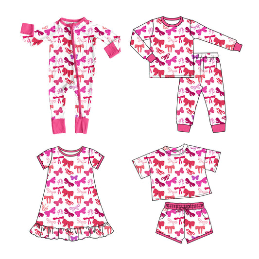 25.10.10 custom each style moq 5 eta 6-8week Sibling Sisters bow baby girl long sleeve pants sets and shorts sets and dress and rompers match family design