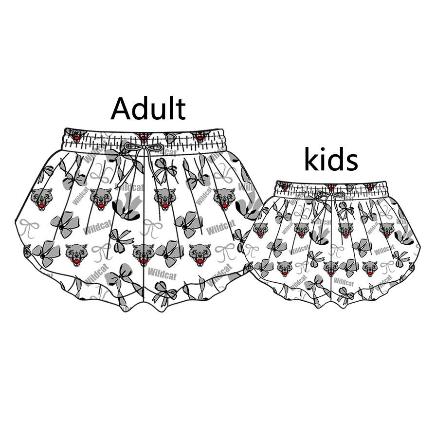 custom moq 5 mix size MSD072202 Kids And Adult Bows Print Yoga Shorts Active Team Bottoms