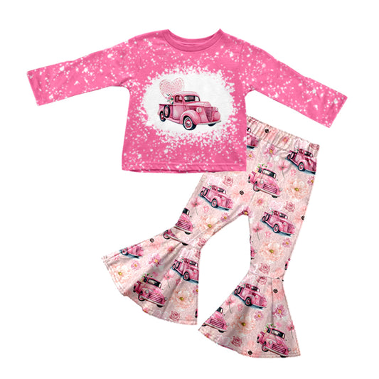 9.19 custom each style moq 5eta 4-6week Sibling Sister love cars pink baby girl sets and dress match family design
