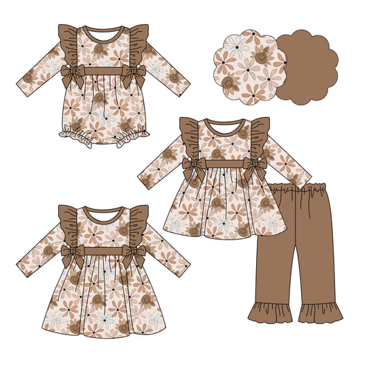 25.6.14 custom each style moq 5eta 4-6week Sibling Sisters turkey baby girl long sleeve pants sets and dress and rompers match family design