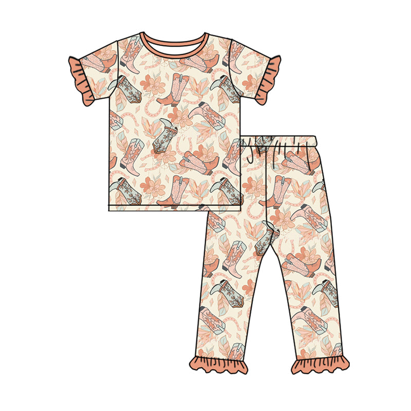 10.14 custom each style moq 5eta 4-6week Sibling Sister boots floral baby girl sets and dress and rompers match family design