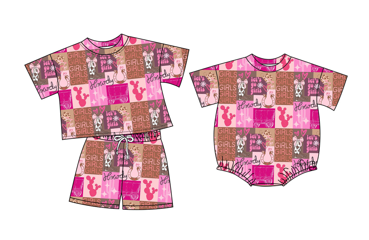 26.1.9 custom each style moq 5 eta 6-8week Sibling Sister bow baby girl short sleeve shorts sets and romper match design
