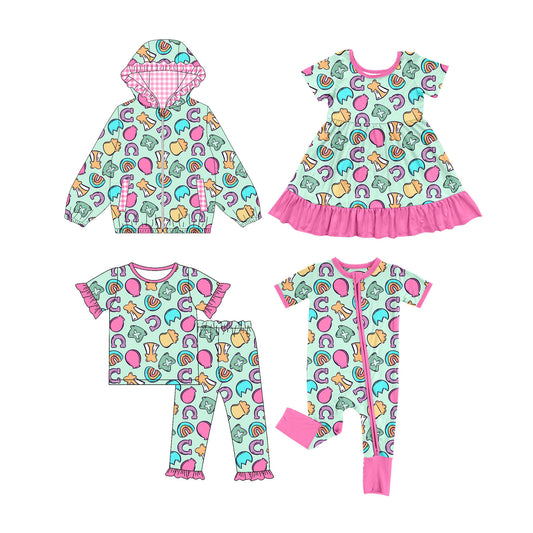 25.9.30 custom each style moq 8 eta 6-8week Sibling Sisters baby girl short sleeve pants sets and dress and rompers and top match family design