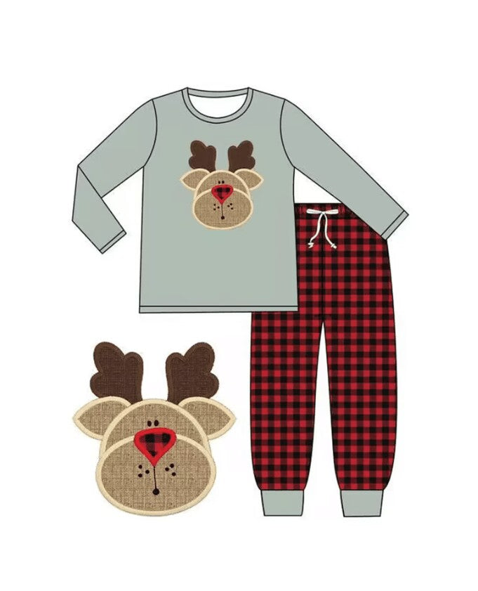 5.17custom each style moq 5eta 4-5week Sibling Sister Christmas style elk leopard print prints gray girls and boys outfits and baby romper and dress match family design