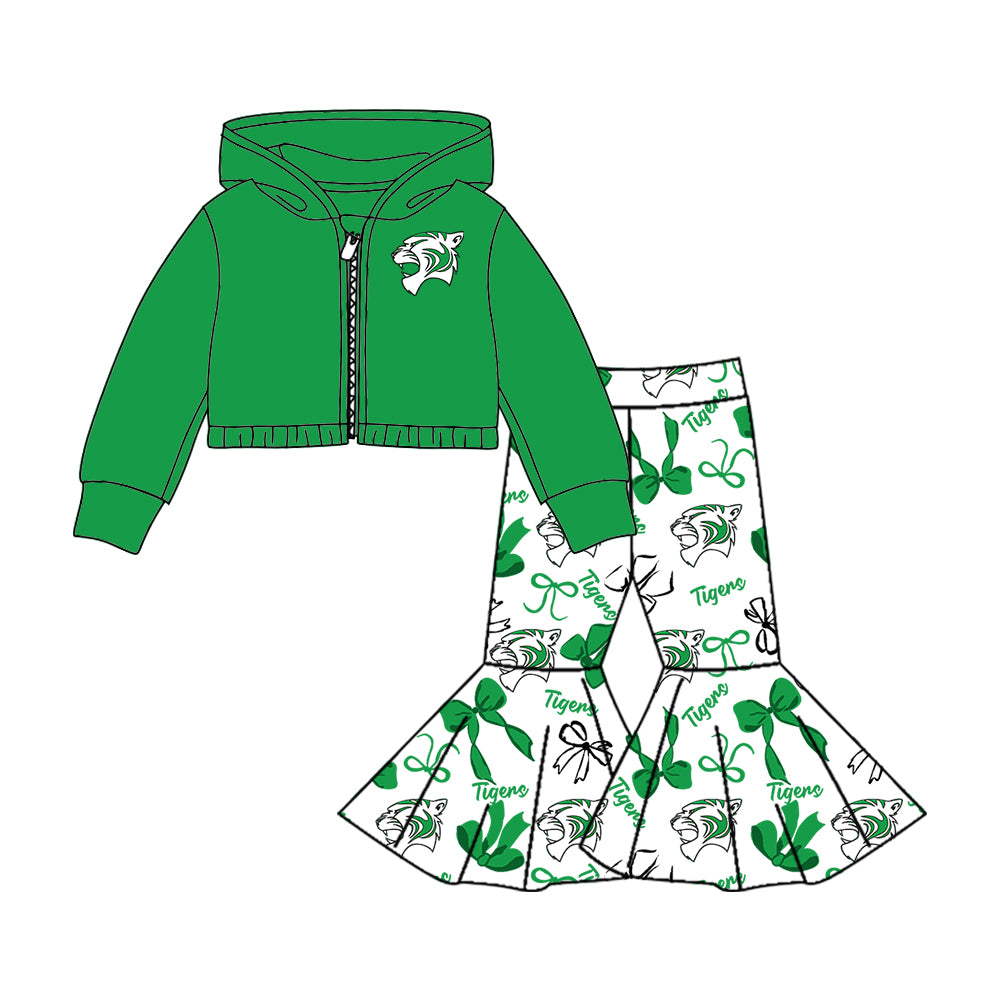 Custom moq 5 mix size milk silk summer teams baby girls clothes bow green hooded long sleeve pants sets and skirts sets and dress 1 and dress 2 and top-25.8.4
