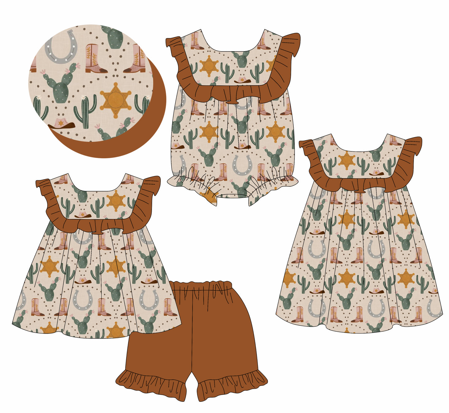 3.3 custom each style moq 5eta 4-6week Sibling Sister boots baby girl short sleeve shorts sets and dress and rompers match family design