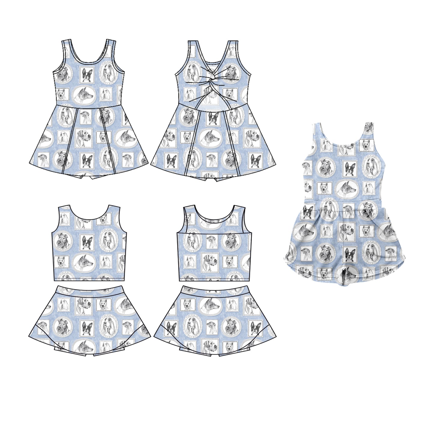 3.20 custom each style moq 5eta 4-6week Sibling Sister baby girls clothes Short sleeve yoga dress 1 and dress 2 and jumpsuit match family design