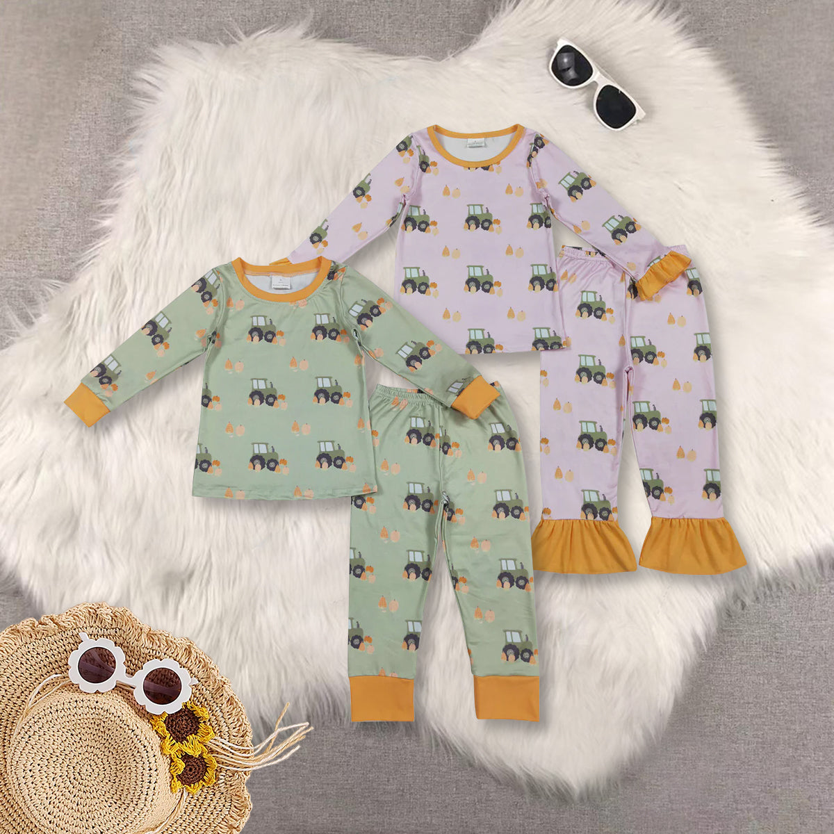 RTS NO MOQ Sibling Baby girl boys clothes halloween long-sleeved trousers suits