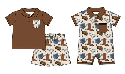 12.24 custom each style moq 5eta 4-6week Sibling Sister boots baby boy short sleeve shorts sets and rompers match design