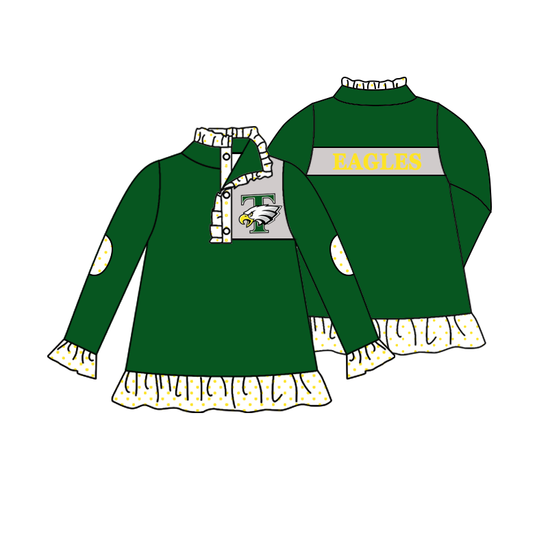custom moq 5 mix size MSD070402 Baby Girls Long Sleeve Zip Up Pullover Casual Top