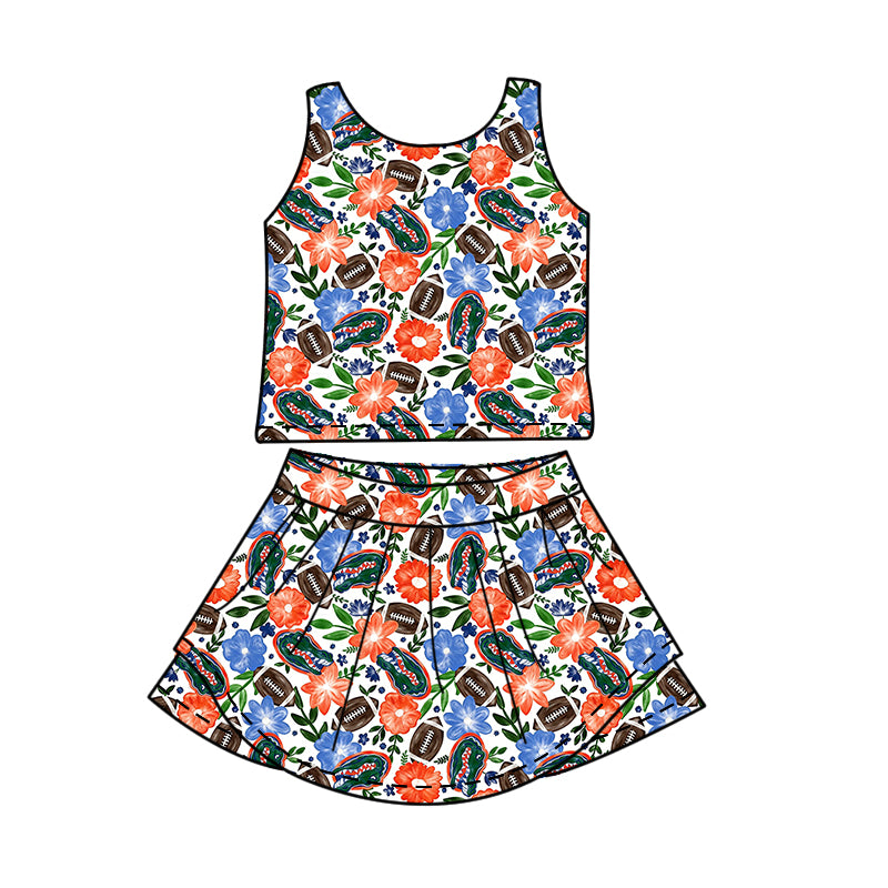 Custom moq 5 mix size milk silk summer teams Baby Girl Sleeveless Top And Green Shorts Set Sleeveless Skirt Set Yoga Dress Romper
