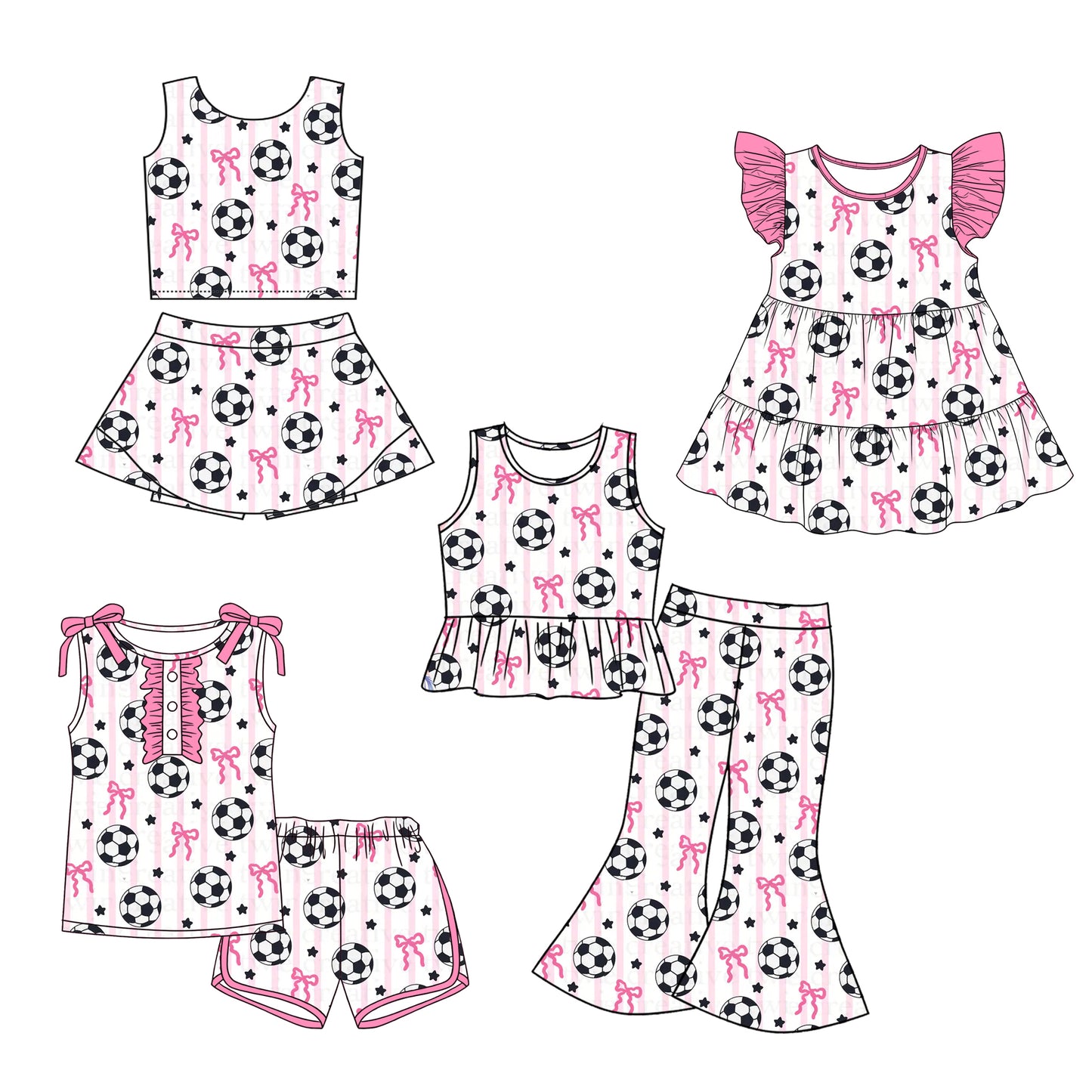 3.9 Custom moq 5 mix size Sibling Baby Girl's Pink Bow Sleeveless Top Shorts Yoga Sets And Short-sleeved shorts Set Cute Dress Outfit