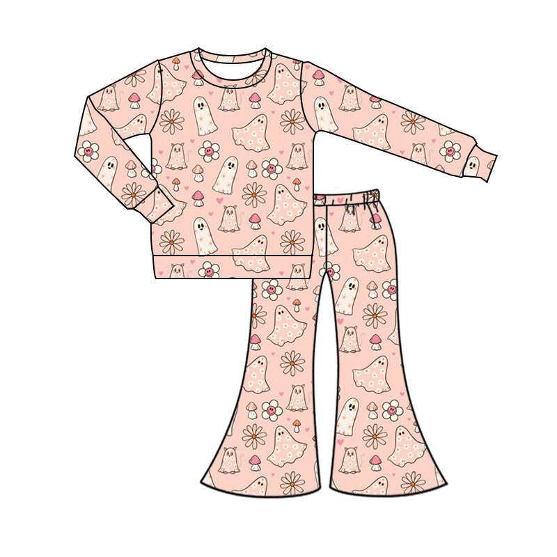 7.29 custom each style moq 5eta 4-6week Sibling Sister ghost baby girls sets and rompers match family design