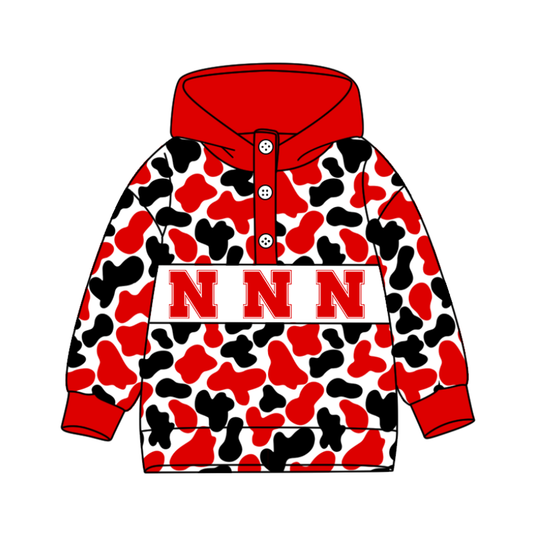 5-Custom moq 8 mix size milk silk summer team baby boy clothes red hooded long sleeve top-25.10.9