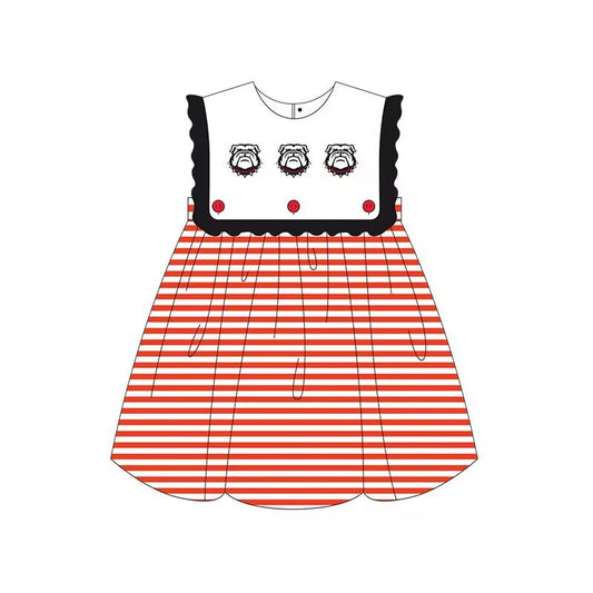 Georgia Summer girl team red striped sleeveless summer dress