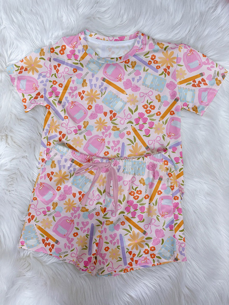 Custom moq 5 each style eta 6-7weeks baby girl clothes short sleeve shorts suits