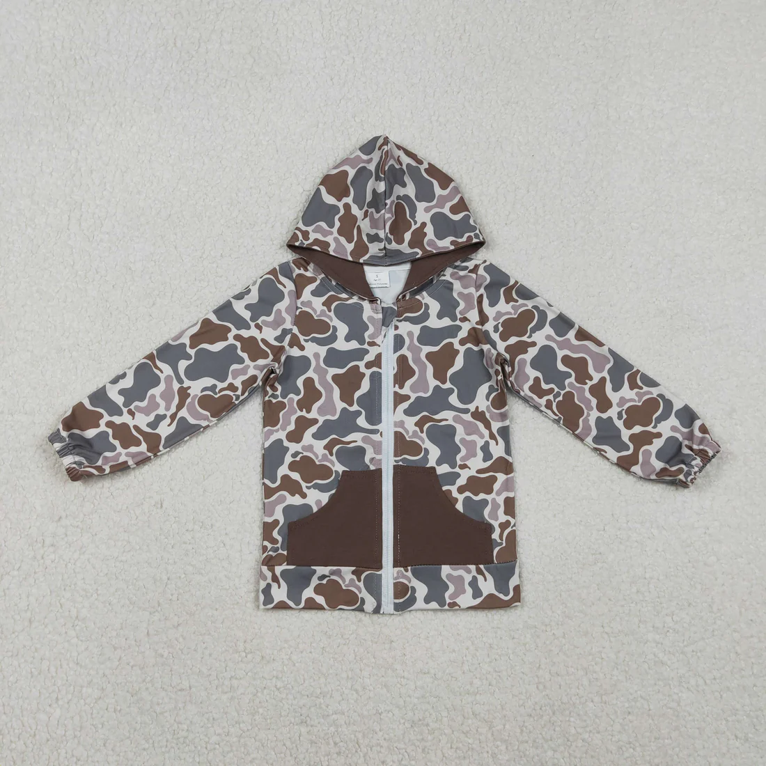 RTS NO MOQ Sibling Baby boys clothes camouflage zipper hooded long sleeve tops