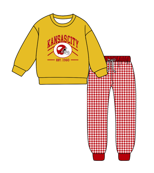 Custom moq 5 mix size milk silk summer teams baby boy clothes yellow long sleeve pants sets-25.9.9