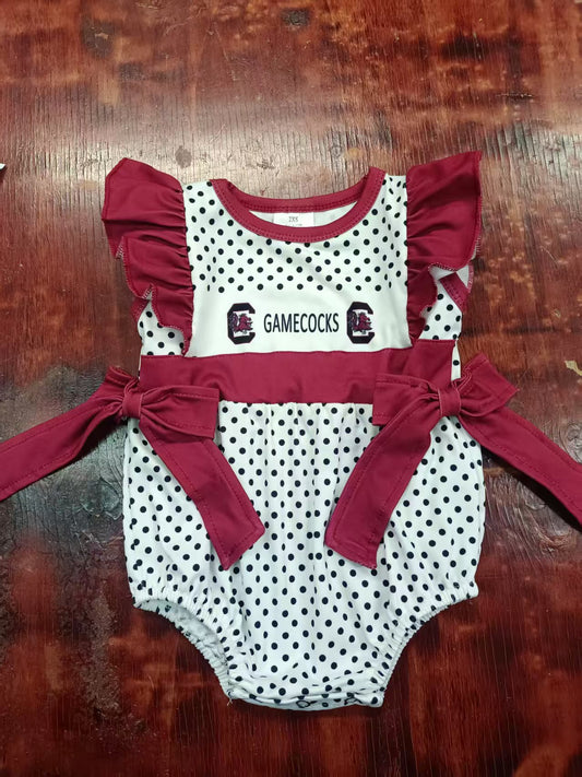 Custom moq 3 eta 6-7weeks baby girls clothes team flying sleeve romper