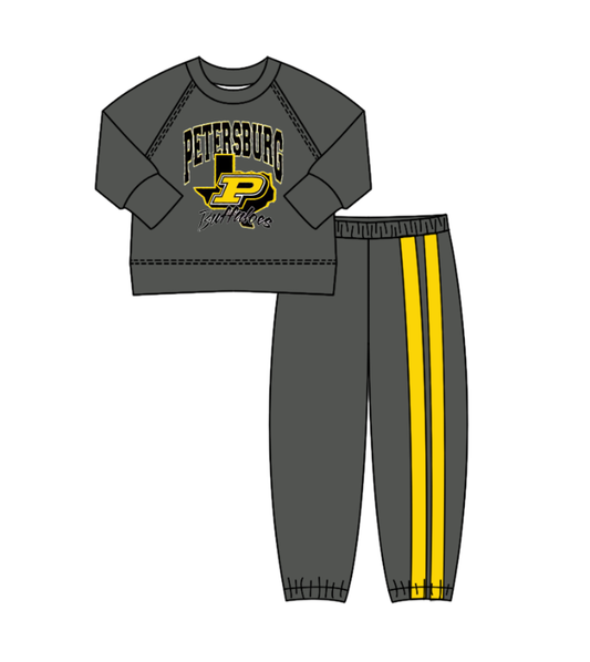 Custom moq 5 mix size milk silk summer teams baby boy clothes gray long sleeve pants sets-25.8.25